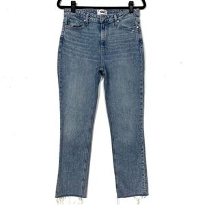 PAIGE Cindy Straight Jeans Raw Hem In Cowgirl Distressed Sz 29